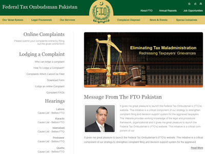 Federal Tax Ombudsman Pakistan